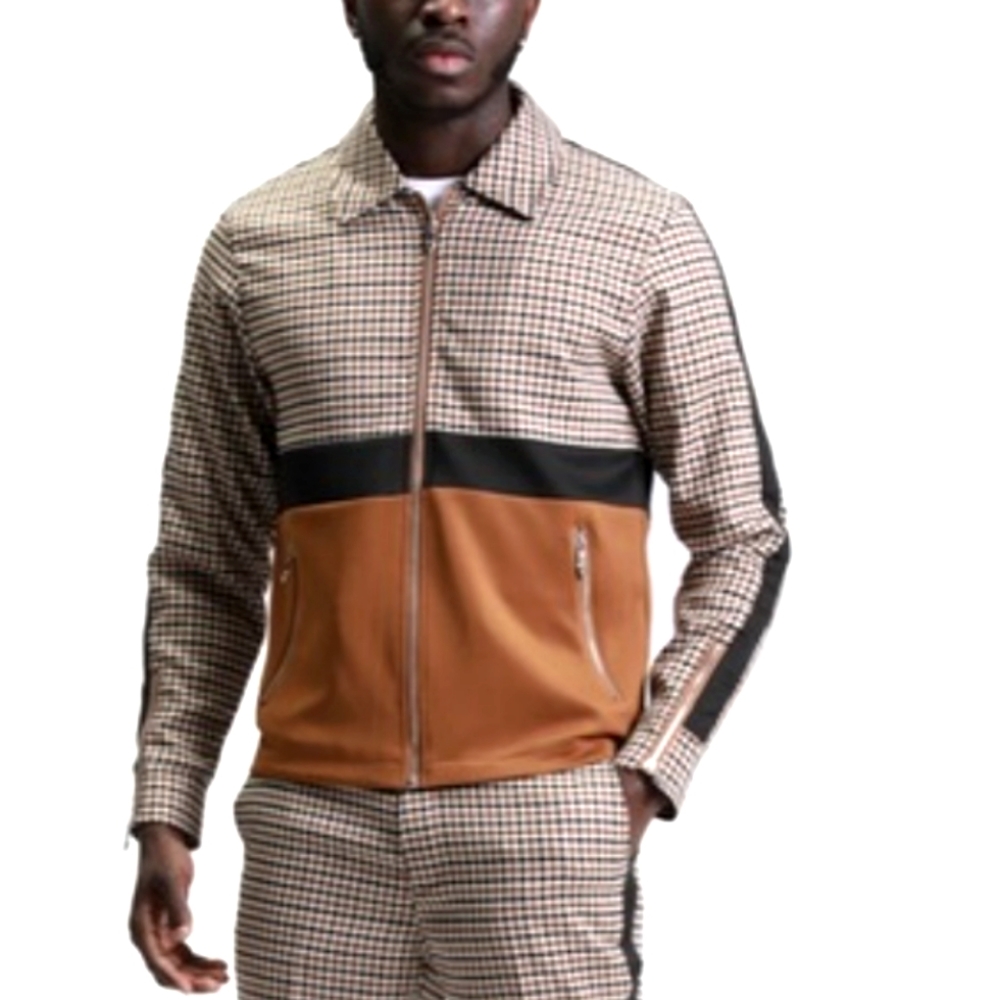 Bespoke Tazzio Europa Men's Colorblock Houndstooth Jacket